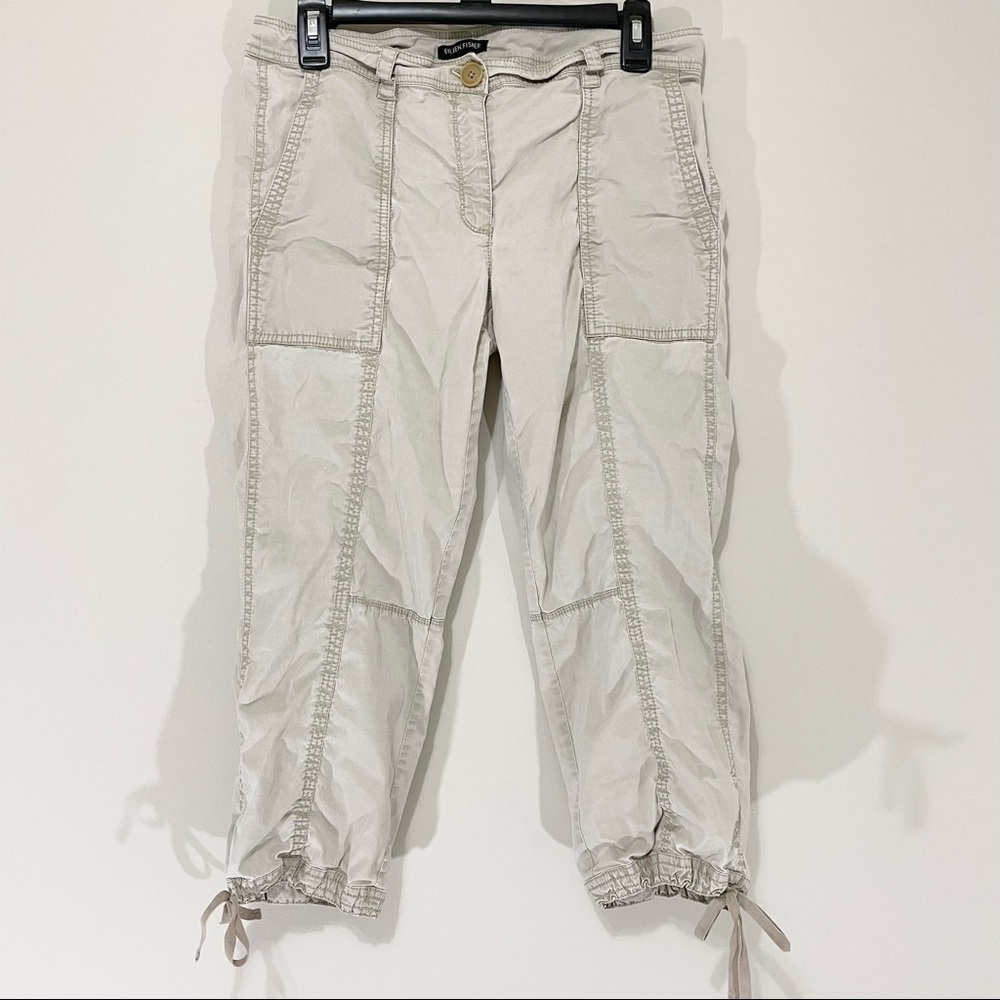 Eileen Fisher Cotton Cargo Utility Crop Capri Pants Size 6